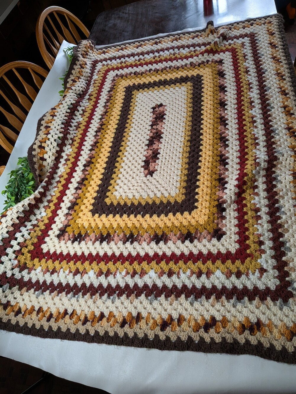 Handmade Crochet Afghan Blanket Fall Autum Colors
